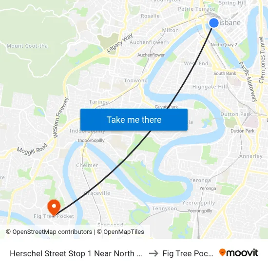 Herschel Street Stop 1 Near North Quay to Fig Tree Pocket map
