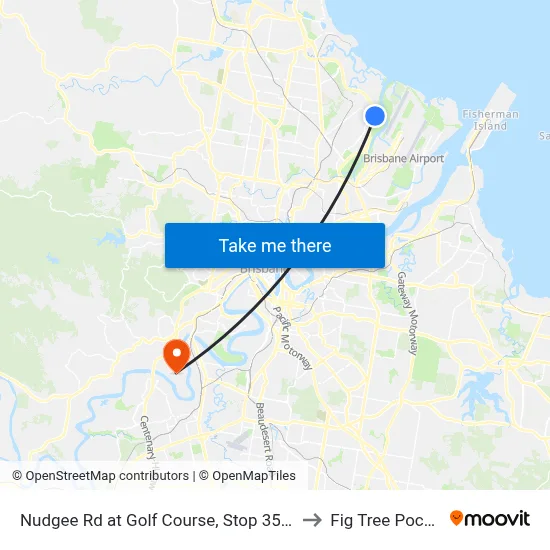 Nudgee Rd at Golf Course, Stop 35/32 to Fig Tree Pocket map