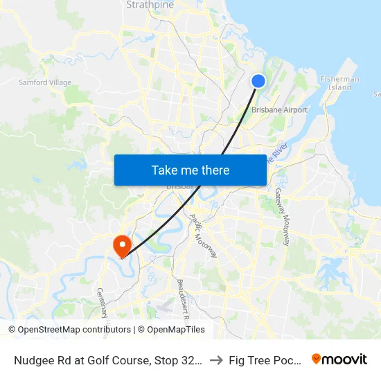 Nudgee Rd at Golf Course, Stop 32/35 to Fig Tree Pocket map