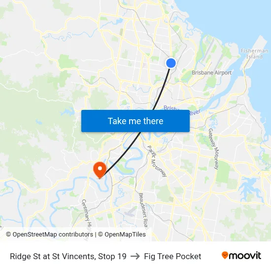 Ridge St at St Vincents, Stop 19 to Fig Tree Pocket map
