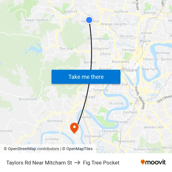 Taylors Rd Near Mitcham St to Fig Tree Pocket map