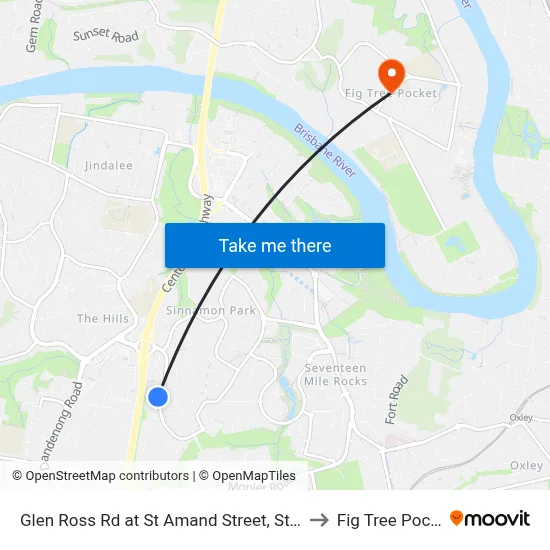 Glen Ross Rd at St Amand Street, Stop 53 to Fig Tree Pocket map