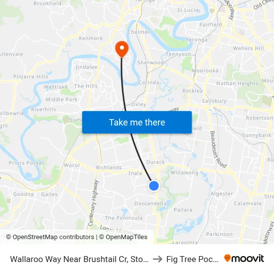 Wallaroo Way Near Brushtail Cr, Stop 61 to Fig Tree Pocket map