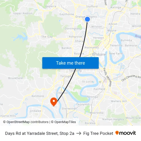 Days Rd at Yarradale Street, Stop 2a to Fig Tree Pocket map