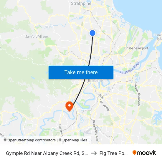 Gympie Rd Near Albany Creek Rd, Stop 42 to Fig Tree Pocket map