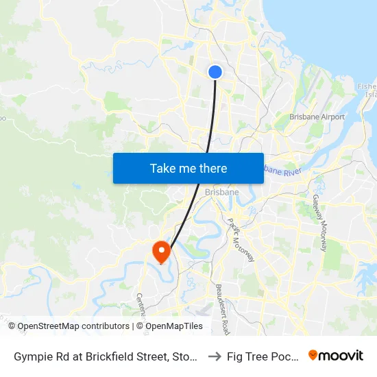 Gympie Rd at Brickfield Street, Stop 45 to Fig Tree Pocket map
