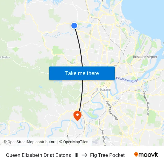 Queen Elizabeth Dr at Eatons Hill to Fig Tree Pocket map