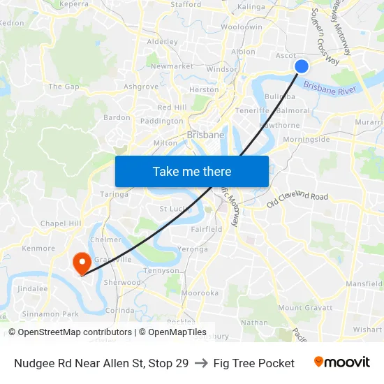 Nudgee Rd Near Allen St, Stop 29 to Fig Tree Pocket map