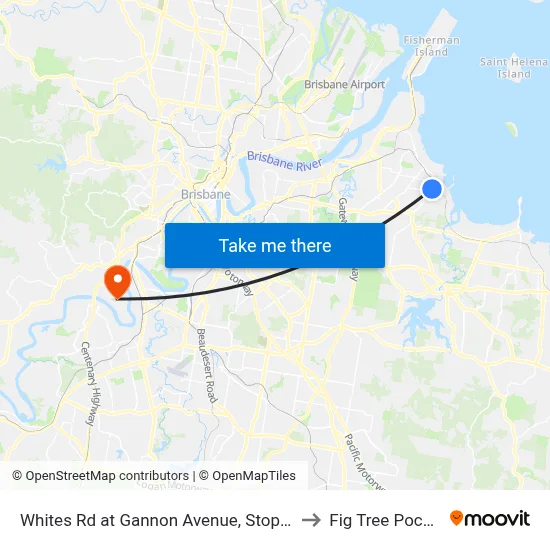 Whites Rd at Gannon Avenue, Stop 72 to Fig Tree Pocket map