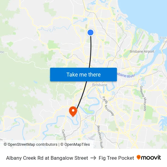 Albany Creek Rd at Bangalow Street to Fig Tree Pocket map