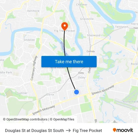Douglas St at Douglas St South to Fig Tree Pocket map