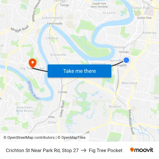 Crichton St Near Park Rd, Stop 27 to Fig Tree Pocket map