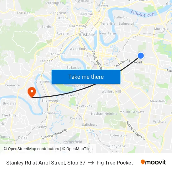 Stanley Rd at Arrol Street, Stop 37 to Fig Tree Pocket map
