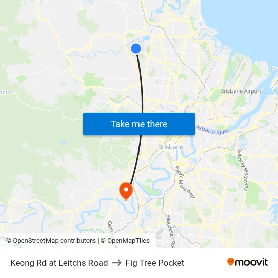 Keong Rd at Leitchs Road to Fig Tree Pocket map