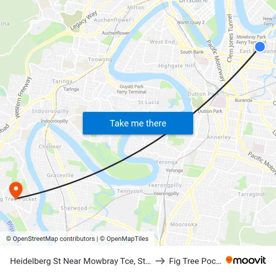 Heidelberg St Near Mowbray Tce, Stop 14 to Fig Tree Pocket map