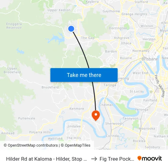 Hilder Rd at Kaloma - Hilder, Stop 41 to Fig Tree Pocket map