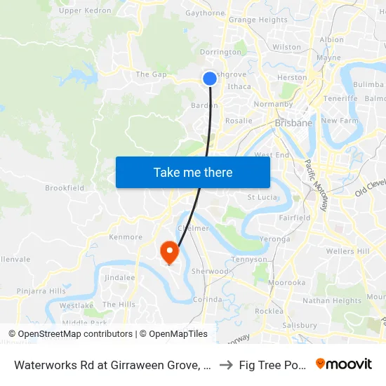 Waterworks Rd at Girraween Grove, Stop 21 to Fig Tree Pocket map