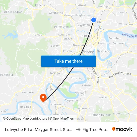 Lutwyche Rd at Maygar Street, Stop 17 to Fig Tree Pocket map