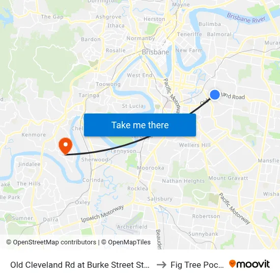 Old Cleveland Rd at Burke Street Stop 25 to Fig Tree Pocket map