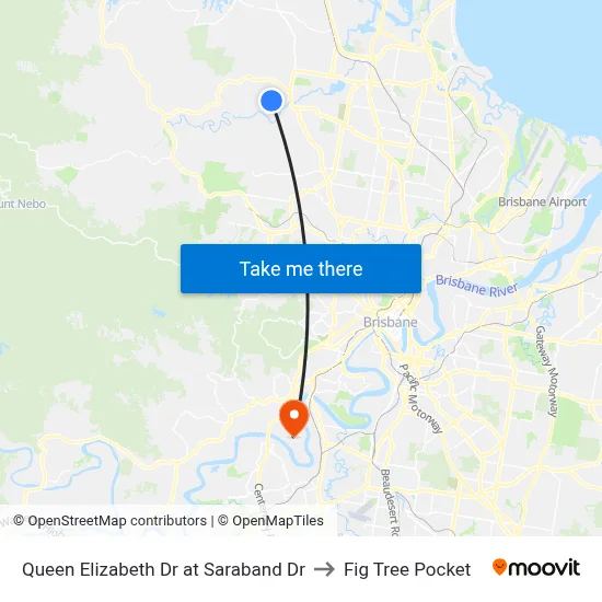 Queen Elizabeth Dr at Saraband Dr to Fig Tree Pocket map