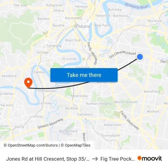Jones Rd at Hill Crescent, Stop 35/36 to Fig Tree Pocket map