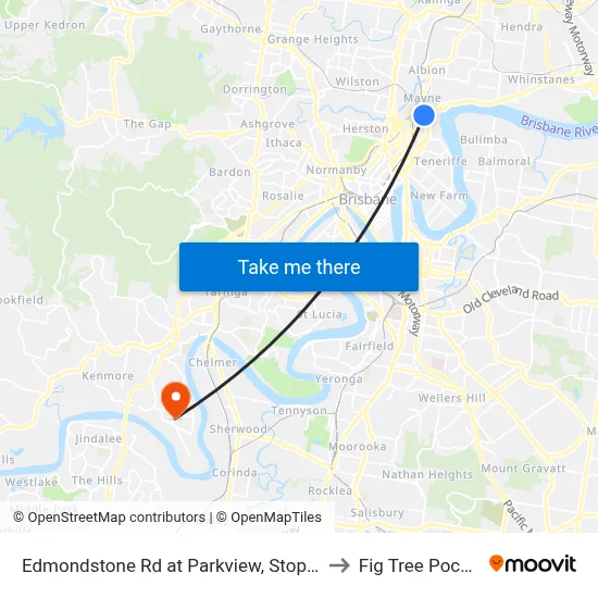 Edmondstone Rd at Parkview, Stop 14 to Fig Tree Pocket map