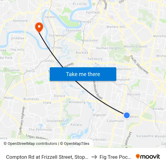 Compton Rd at Frizzell Street, Stop 85 to Fig Tree Pocket map