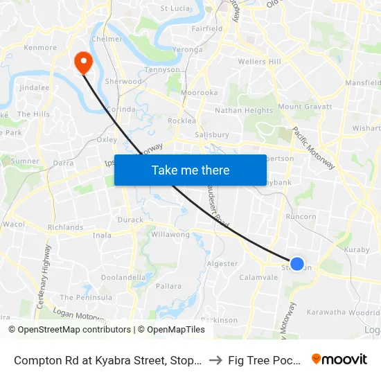 Compton Rd at Kyabra Street, Stop 86 to Fig Tree Pocket map