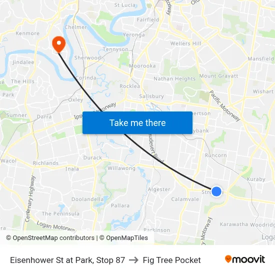 Eisenhower St at Park, Stop 87 to Fig Tree Pocket map