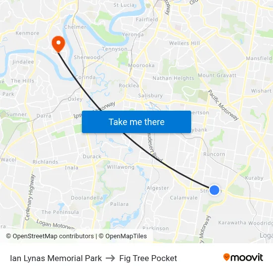 Ian Lynas Memorial Park to Fig Tree Pocket map