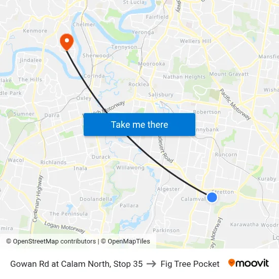 Gowan Rd at Calam North, Stop 35 to Fig Tree Pocket map