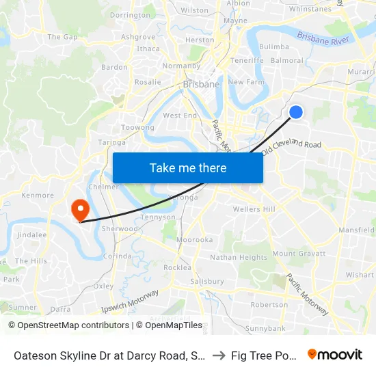 Oateson Skyline Dr at Darcy Road, Stop 40 to Fig Tree Pocket map