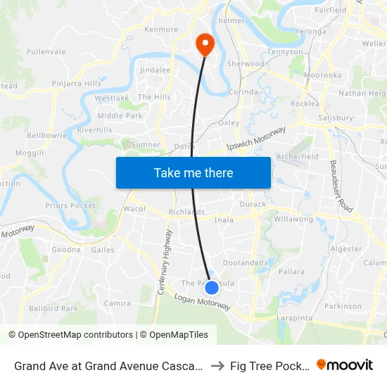 Grand Ave at Grand Avenue Cascade to Fig Tree Pocket map