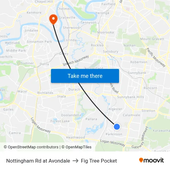 Nottingham Rd at Avondale to Fig Tree Pocket map