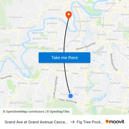 Grand Ave at Grand Avenue Cascade to Fig Tree Pocket map