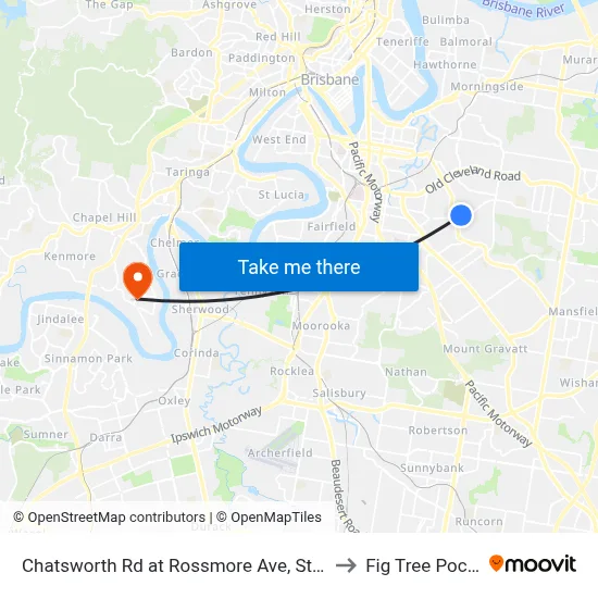 Chatsworth Rd at Rossmore Ave, Stop 32 to Fig Tree Pocket map