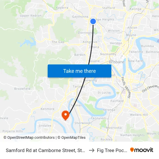 Samford Rd at Camborne Street, Stop 28 to Fig Tree Pocket map