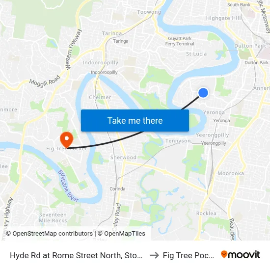 Hyde Rd at Rome Street North, Stop 27 to Fig Tree Pocket map