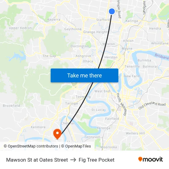Mawson St at Oates Street to Fig Tree Pocket map
