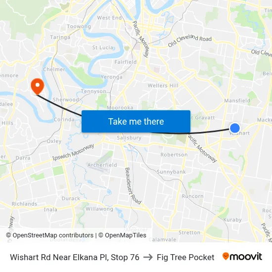 Wishart Rd Near Elkana Pl, Stop 76 to Fig Tree Pocket map