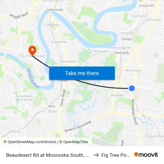 Beaudesert Rd at Moorooka South, Stop 38 to Fig Tree Pocket map