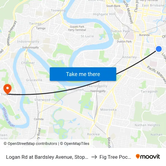 Logan Rd at Bardsley Avenue, Stop 20 to Fig Tree Pocket map