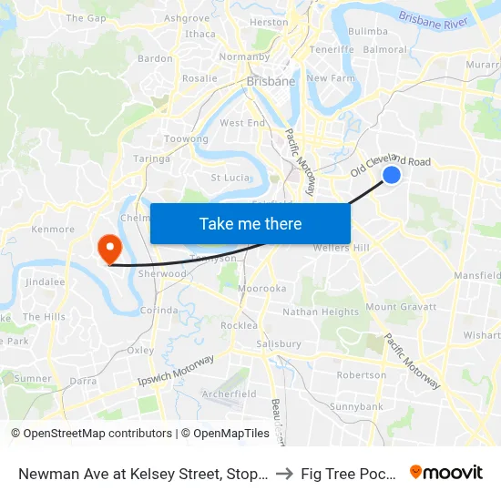 Newman Ave at Kelsey Street, Stop 35 to Fig Tree Pocket map