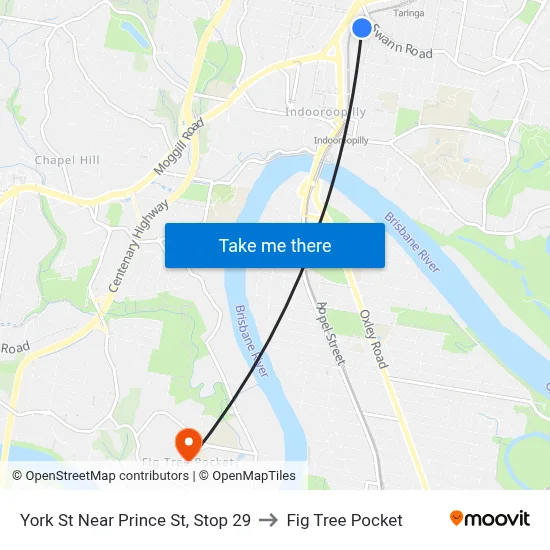 York St Near Prince St, Stop 29 to Fig Tree Pocket map