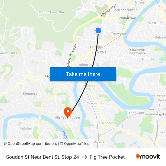 Soudan St Near Bent St, Stop 24 to Fig Tree Pocket map