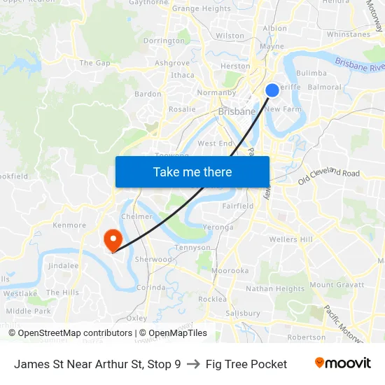 James St Near Arthur St, Stop 9 to Fig Tree Pocket map