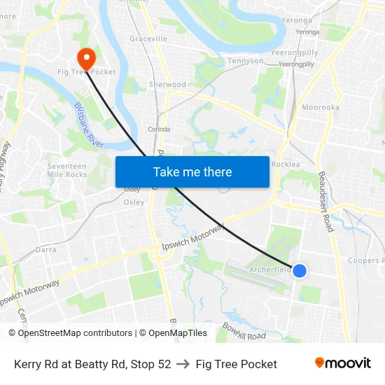 Kerry Rd at Beatty Rd, Stop 52 to Fig Tree Pocket map
