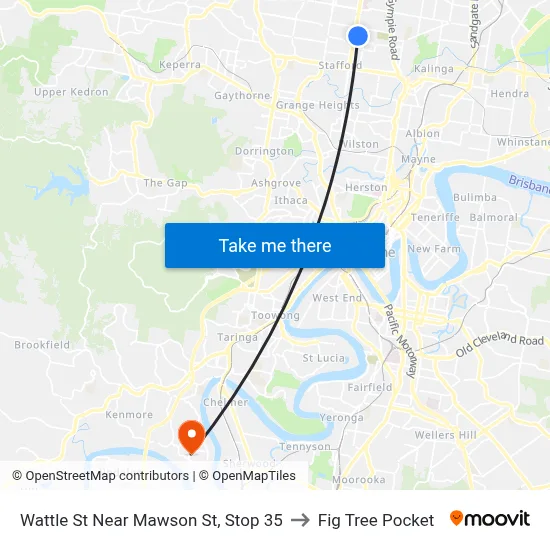 Wattle St Near Mawson St, Stop 35 to Fig Tree Pocket map