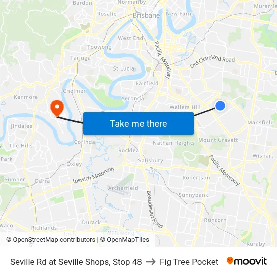 Seville Rd at Seville Shops, Stop 48 to Fig Tree Pocket map