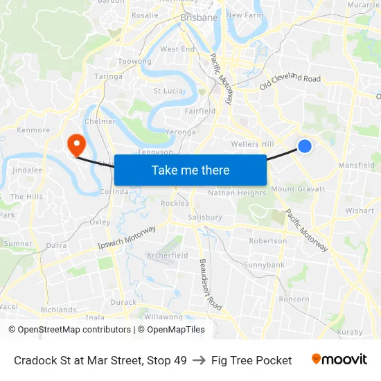 Cradock St at Mar Street, Stop 49 to Fig Tree Pocket map